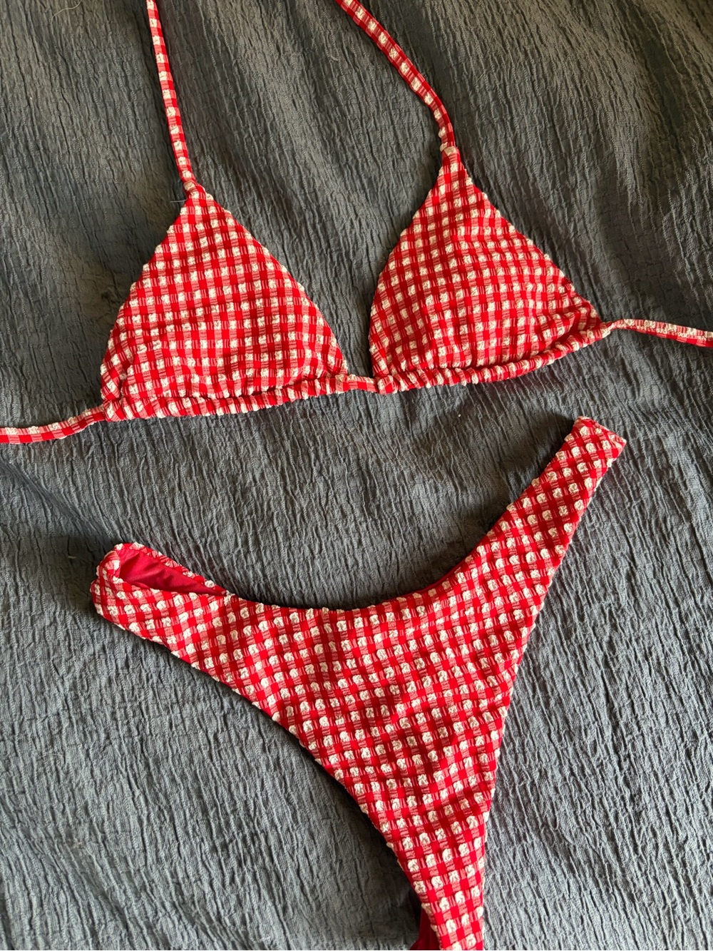 Dippin' Daisy's Red and White Gingham Kids Bikini Set